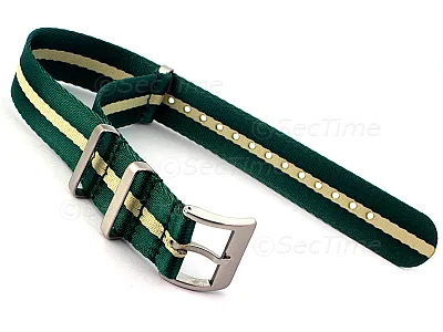 (image for) 22mm Green/Beige Seatbelt Nato Watch Strap Military Divers