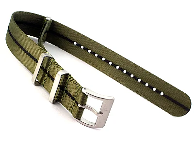 (image for) 20mm Olive Green/Black Seatbelt Nato Watch Strap Military Divers