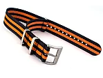 (image for) 22mm Black/Orange Seatbelt Nato Watch Strap Military Divers