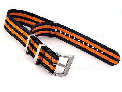 (image for) 20mm Black/Orange Seatbelt Nato Watch Strap Military Divers