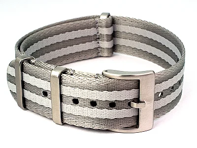 (image for) 18mm Grey/L. Grey Seatbelt Nato Watch Strap Military Divers (1)
