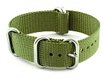 (image for) NATO Nylon Watch Strap Strong Heavy Duty (4/5 rings) Military Olive Green 22mm