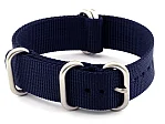 (image for) NATO Nylon Watch Strap Strong Heavy Duty (4/5 rings) Military Navy Blue 20mm