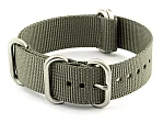 (image for) 20mm Grey - Nylon Watch Strap / Band Strong Heavy Duty (4/5 rings) Military