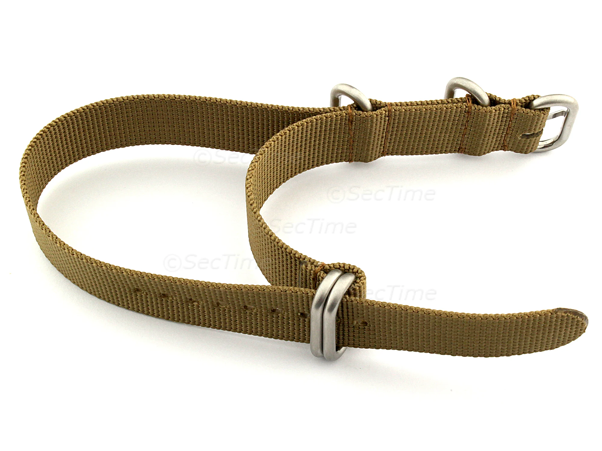 (image for) 18mm Desert Tan - Nylon Watch Strap/Band Strong Heavy Duty (4/5 rings) Military (1)
