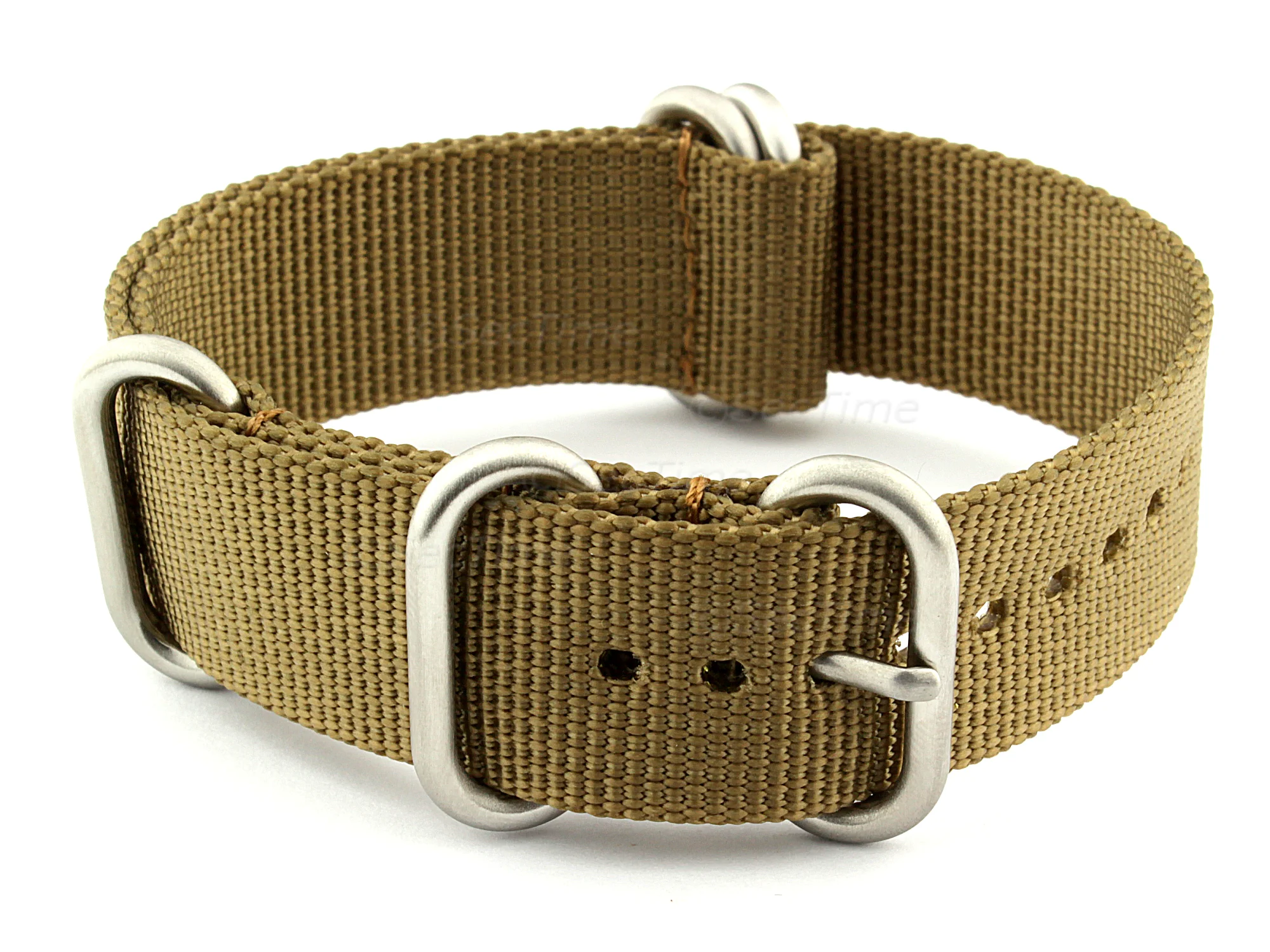 (image for) 18mm Desert Tan - Nylon Watch Strap/Band Strong Heavy Duty (4/5 rings) Military