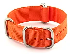 (image for) 20mm Orange - Nylon Watch Strap / Band Strong Heavy Duty (4/5 rings) Military