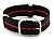 (image for) 24mm Black/Red - Nylon Watch Strap / Band Strong Heavy Duty (4/5 rings) Military