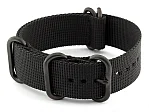 (image for) 18mm Black - Nato Nylon Watch Strap Strong Heavy Duty (4/5 rings) PVD