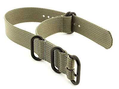 (image for) 26mm Grey - Nato Nylon Watch Strap / Band Strong Heavy Duty (4/5 rings) PVD (1)