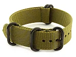 (image for) 18mm Olive Green - Nato Nylon Watch Strap Strong Heavy Duty (4/5 rings) PVD
