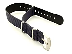 (image for) Synthetic Waterproof Nato Watch Strap Hydrophobized Leather Lining Blue 20mm