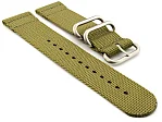 (image for) TWO-PIECE NATO Strong Nylon Watch Strap Divers Brushed Rings Olive Green 22mm