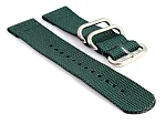(image for) TWO-PIECE NATO Nylon Watch Strap Bond-Style Brushed Rings Green 22mm