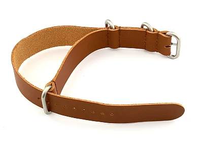 (image for) 18mm Brown (Tan) - Genuine Leather Watch Strap / Band NATO VINTAGE, Military (1)