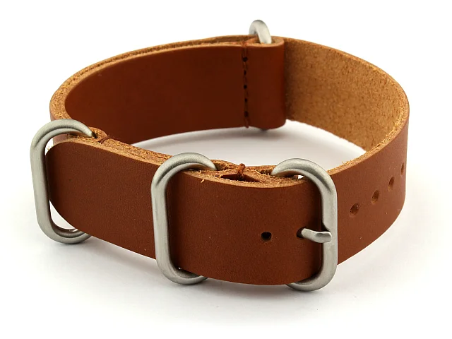 18mm Brown (Tan) - Genuine Leather Watch Strap / Band NATO VINTAGE, Military (image for) 18mm Brown (Tan) - Genuine Leather Watch Strap / Band NATO VINTAGE, Military