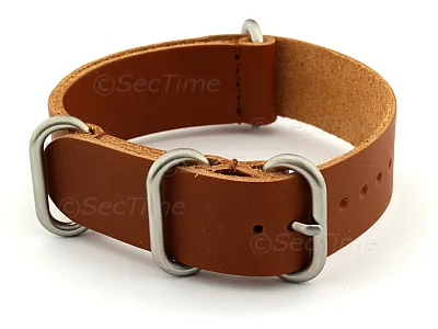 (image for) 18mm Brown (Tan) - Genuine Leather Watch Strap / Band NATO VINTAGE, Military