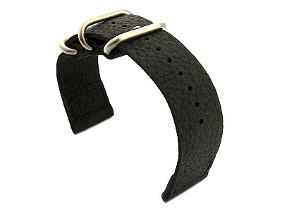 (image for) Leather Two-piece Nato Vintage Watch Strap Black 22mm (1)