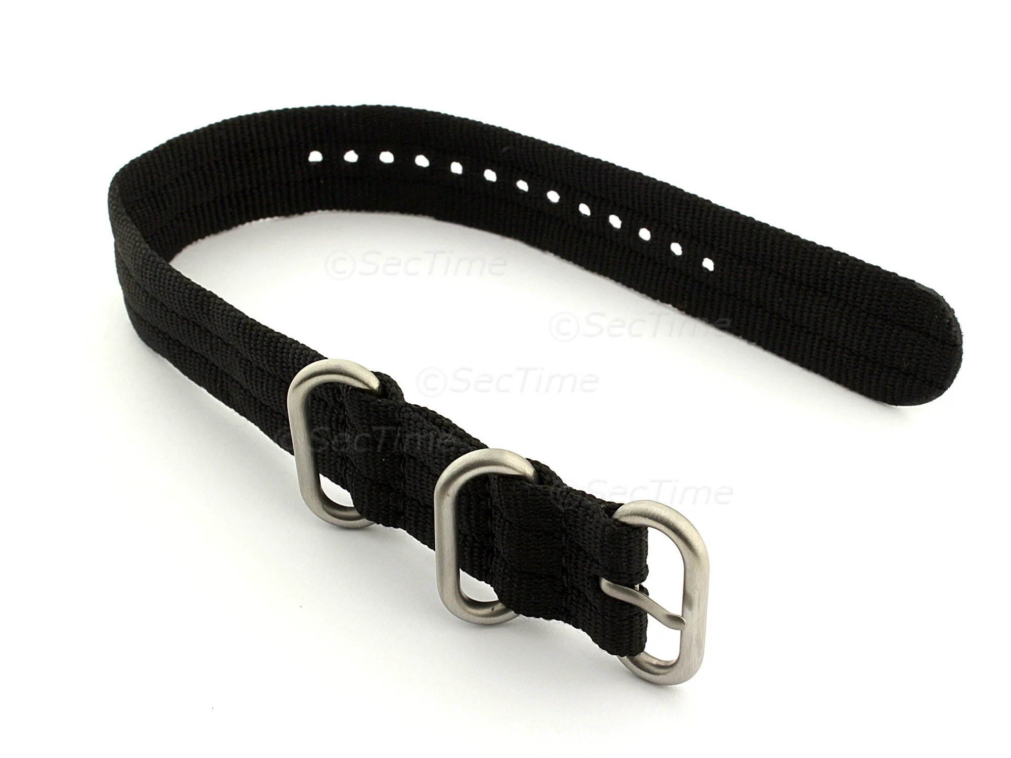 (image for) One-Piece Nato Watch Strap Military G10 Nylon Waterproof Black 22mm (1)