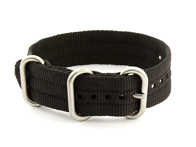 (image for) One-Piece Nato Watch Strap Military G10 Nylon Waterproof Black 20mm