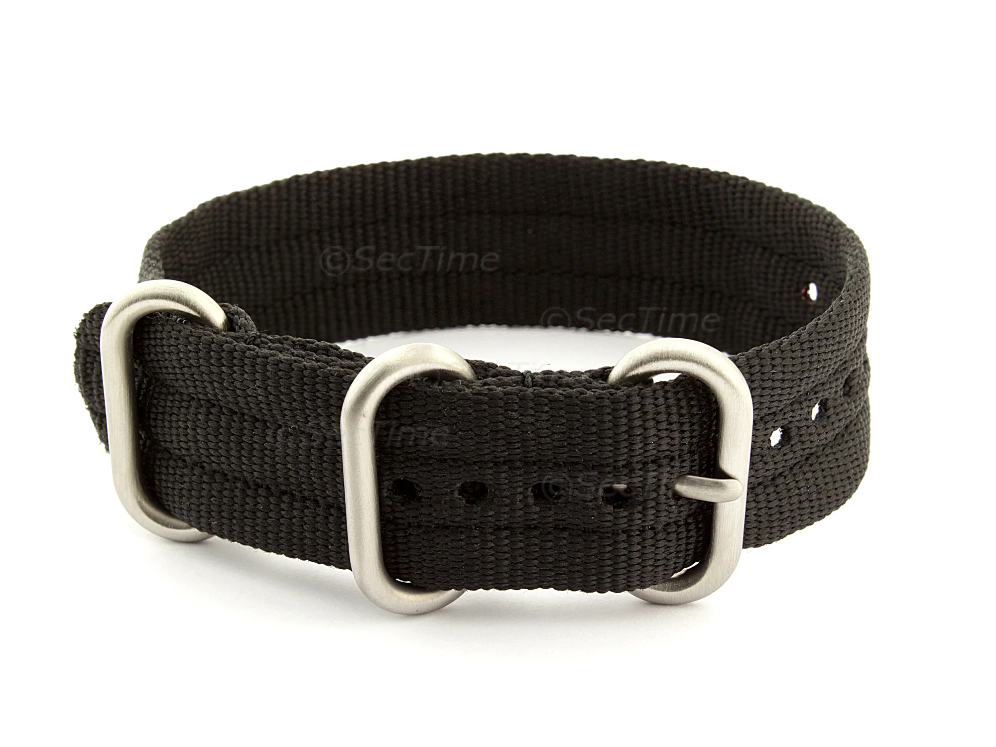 (image for) One-Piece Nato Watch Strap Military G10 Nylon Waterproof Black 22mm