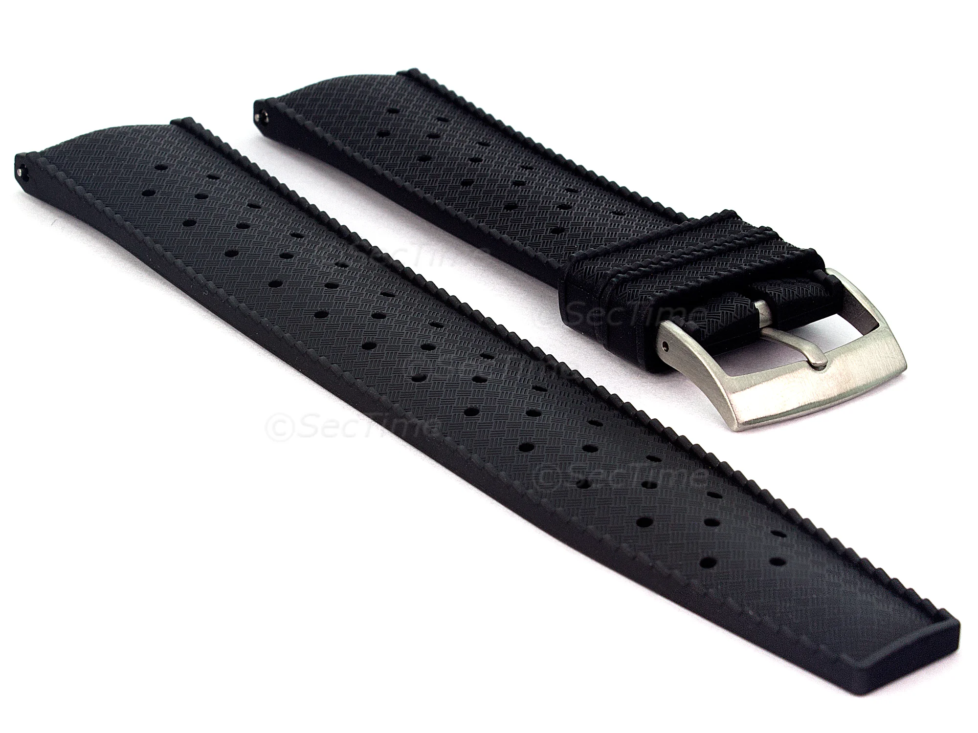 (image for) FKM Rubber Quick Release Watch Strap Band Waterproof Orbit Black 20mm