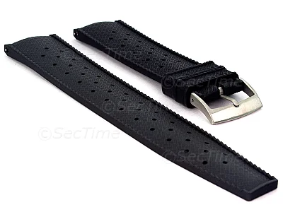 (image for) FKM Rubber Quick Release Watch Strap Band Waterproof Orbit Black 22mm