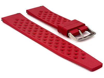 (image for) FKM Rubber Quick Release Watch Strap Band Waterproof Orbit Red 20mm (1)