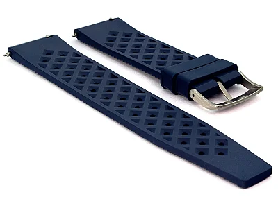 (image for) FKM Rubber Quick Release Watch Strap Band Waterproof Orbit Navy Blue 22mm (1)