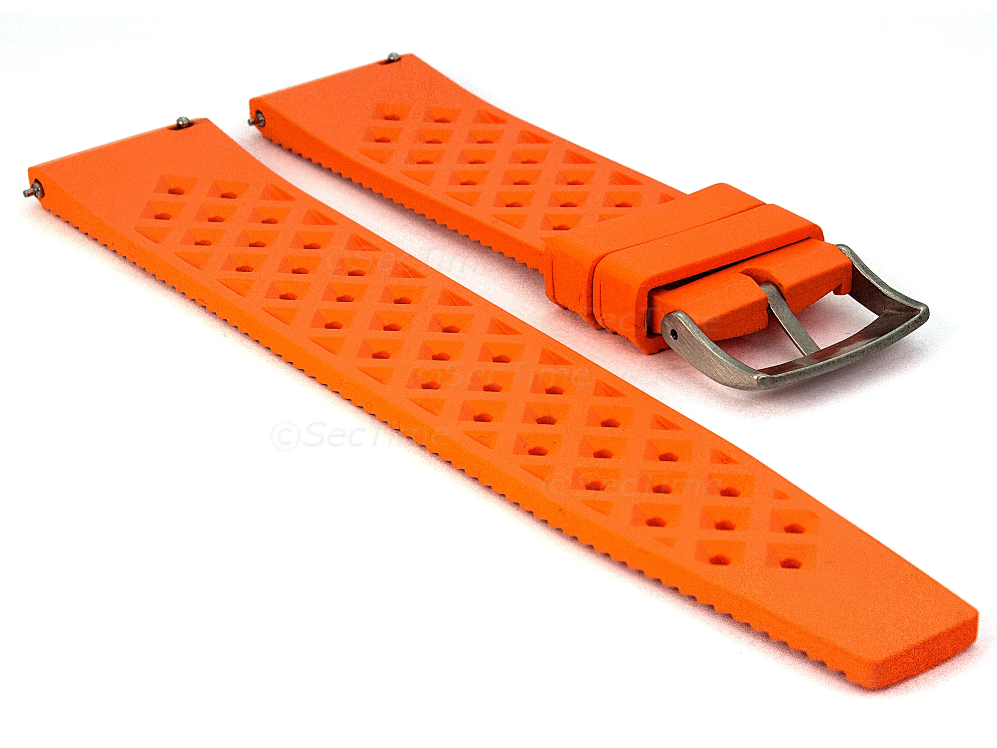 (image for) FKM Rubber Quick Release Watch Strap Band Waterproof Orbit Orange 20mm (1)