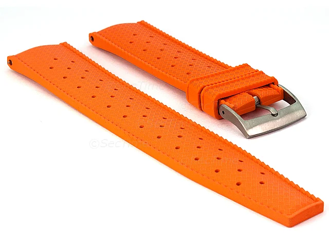 (image for) FKM Rubber Quick Release Watch Strap Band Waterproof Orbit Orange 20mm