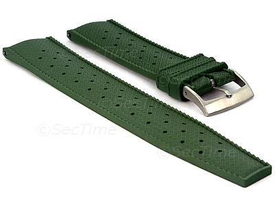 (image for) FKM Rubber Quick Release Watch Strap Band Waterproof Orbit Green 22mm