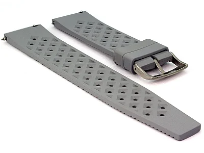 (image for) FKM Rubber Quick Release Watch Strap Band Waterproof Orbit Grey 20mm (1)
