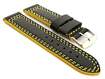 (image for) Leather Watch Strap Orion Black / Yellow 18mm