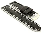 (image for) Leather Watch Strap Orion Black / White 18mm
