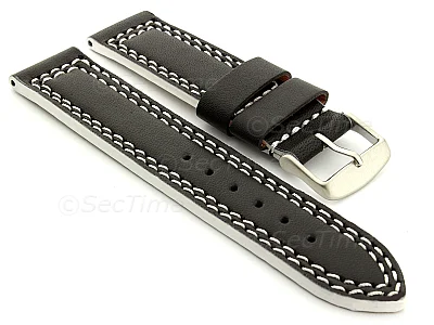 (image for) Leather Watch Strap Orion Black / White 20mm