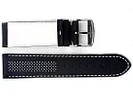 (image for) Laser Perforated Leather Watch Strap Oscar Black/White 22mm