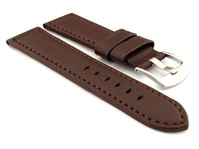 (image for) Genuine Leather Watch Strap PAN Dark Brown/Brown 22mm