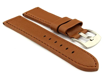 (image for) Genuine Leather Watch Strap PAN Brown/Brown 22mm
