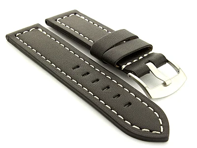 (image for) Leather Watch Band Panor Black 22mm (1)
