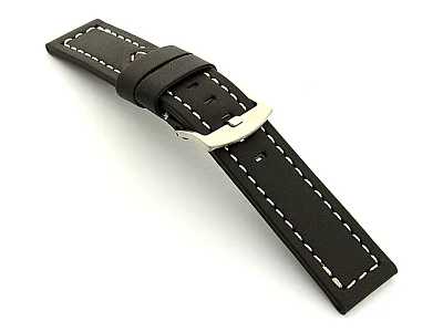 (image for) Leather Watch Band Panor Black 22mm