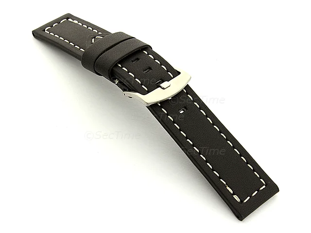 (image for) Leather Watch Band Panor Black 22mm