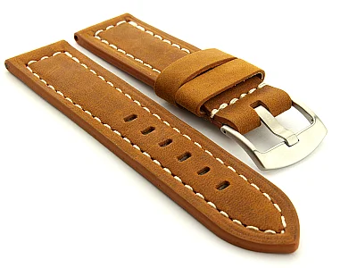 (image for) Leather Watch Band Panor Brown (Tan) 22mm (1)