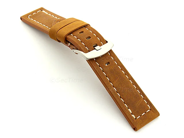 (image for) Leather Watch Band Panor Brown (Tan) 22mm