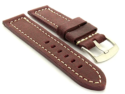 (image for) Leather Watch Band Panor Maroon 22mm (1)