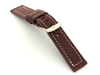 (image for) Leather Watch Band Panor Maroon 22mm