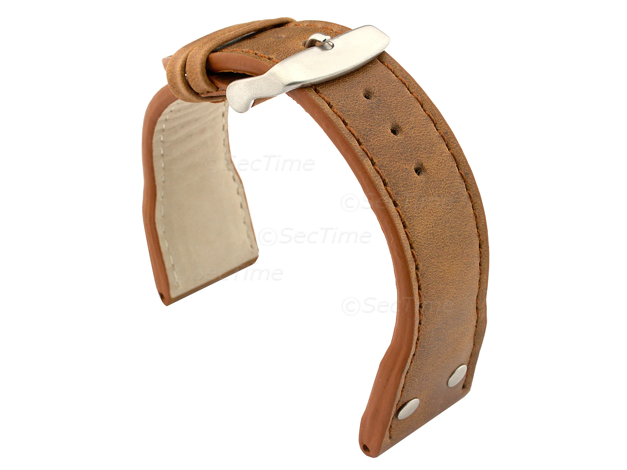 (image for) Genuine Leather Watch Strap PILOT fits IWC Brown 24mm (1)
