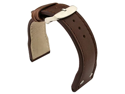 (image for) Genuine Leather Watch Strap PILOT fits IWC Dark Brown 24mm (1)