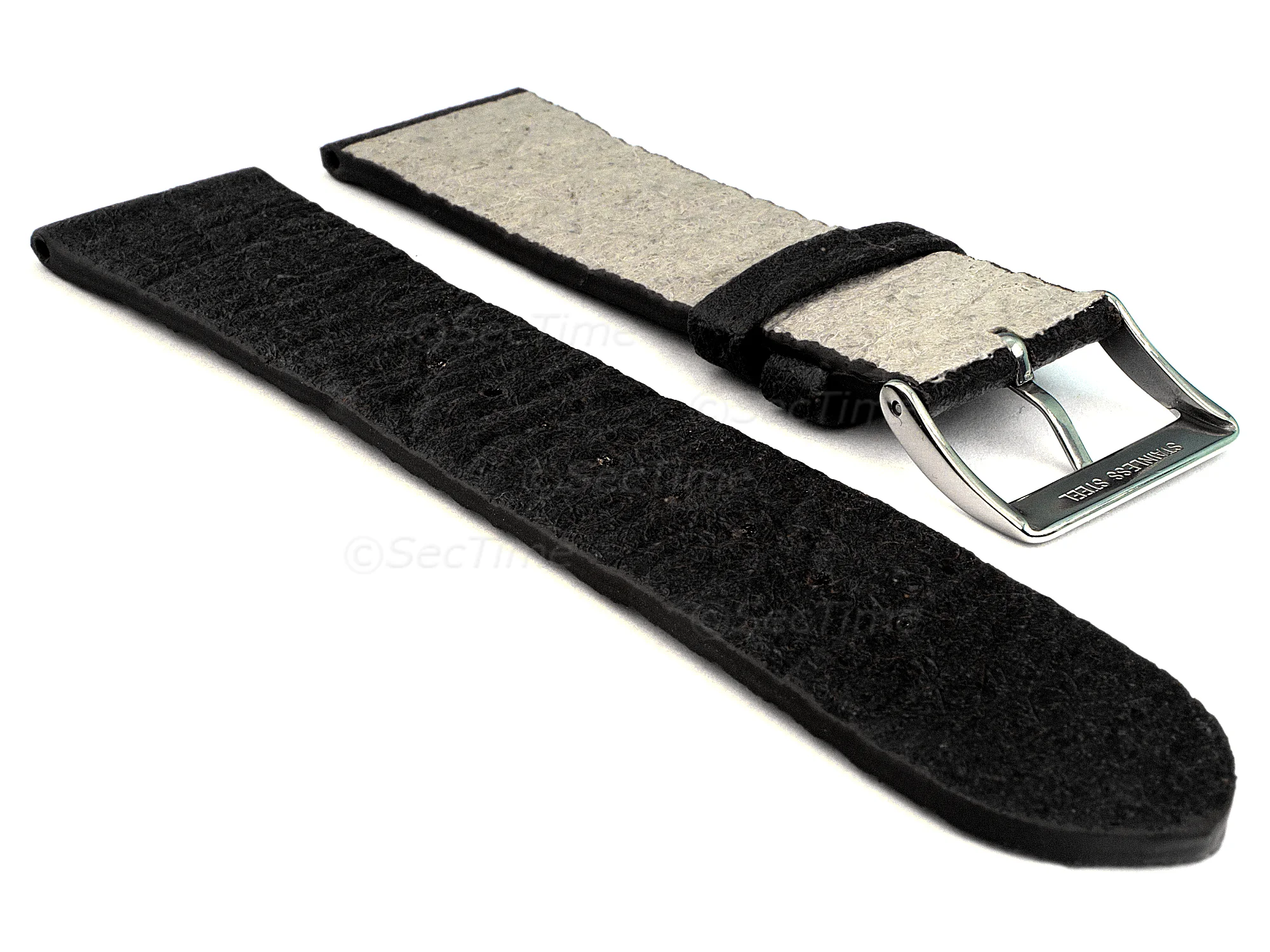 (image for) Real Pineapple(Ananas) Watch Strap Band Vegan Black 16mm (1)