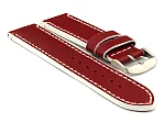 (image for) Genuine Leather Watch Band PORTO Red/White 22mm